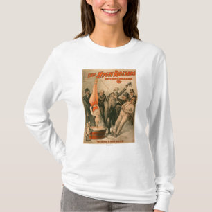Hohe RollersDunking Frau im Bier-Plakat T-Shirt