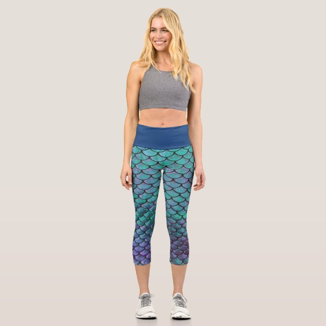 Hohe Sirenengröße Capri Leggings (Vorderseite)