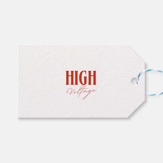 Hohe Spannung - kühne elektrische Energiegestaltun Geschenkanhänger (Vorderseite (Horizontal))