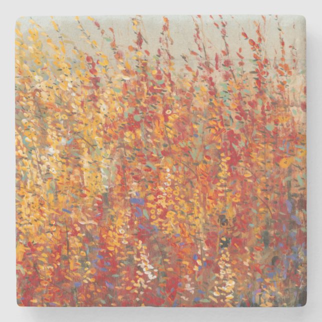 Hohe Wüste blüht II Steinuntersetzer (Vorderseite)