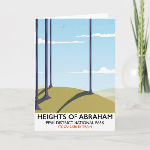 Höhen des Posters des Abraham Peak District Feiertagskarte