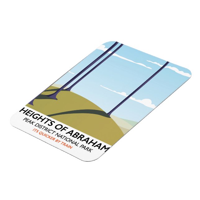 Höhen des Posters des Abraham Peak District Magnet (Linke Seite)