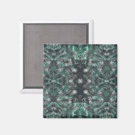 Höhen Dunkelgrüne Abstrakte Aquarell-Kunst Magnet