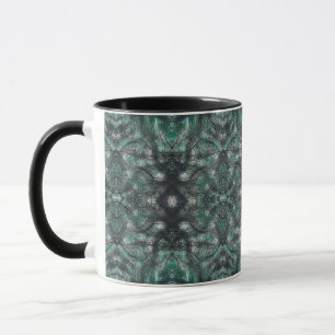 Höhen Dunkelgrüne Abstrakte Aquarellkunst Tasse