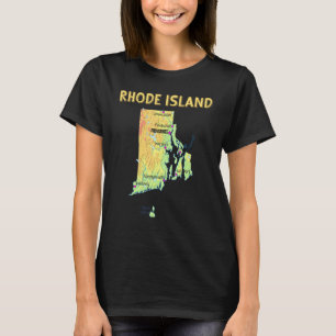 Höhenkarte der Staat Rhode Island T-Shirt