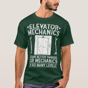 Höhenlenker-Taste Funny Elevator Mechanik T-Shirt