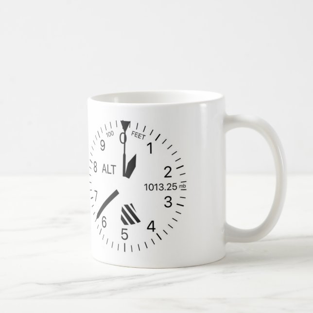 Höhenmesser für Luftfahrzeuge - Steigung und Rhein Kaffeetasse (Rechts)