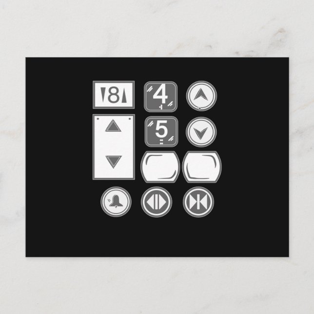 Höhenrudertasten Aufzug Postkarte (Vorderseite)