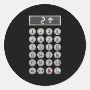Höhenrudertasten Aufzug Runder Aufkleber