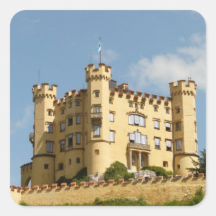 Hohenschwangau Schloss Deutschland Geschenke für T Quadratischer Aufkleber