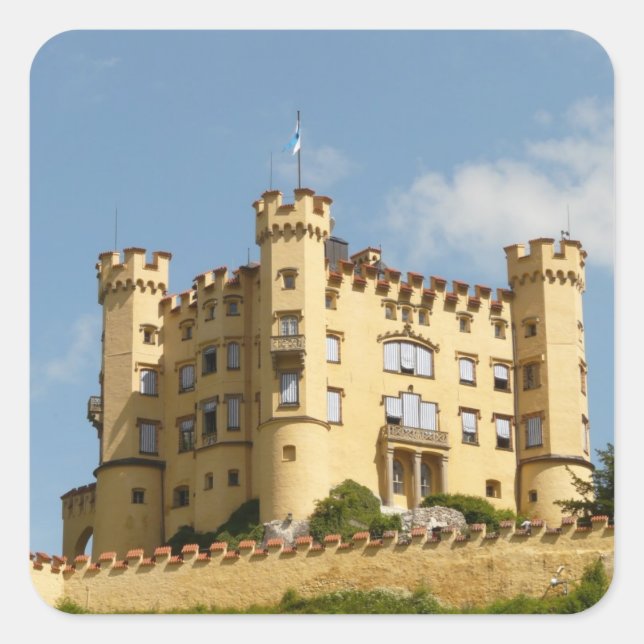 Hohenschwangau Schloss Deutschland Geschenke für T Quadratischer Aufkleber (Vorderseite)