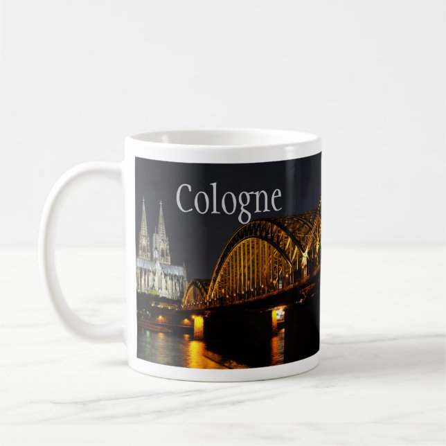 Hohenzollern Bridge, Kölner Dom, Deutschland Tasse (Links)