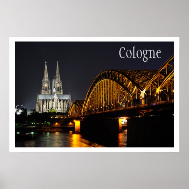 Hohenzollernbrücke, Kölner Dom, Rhein Poster (Vorne)