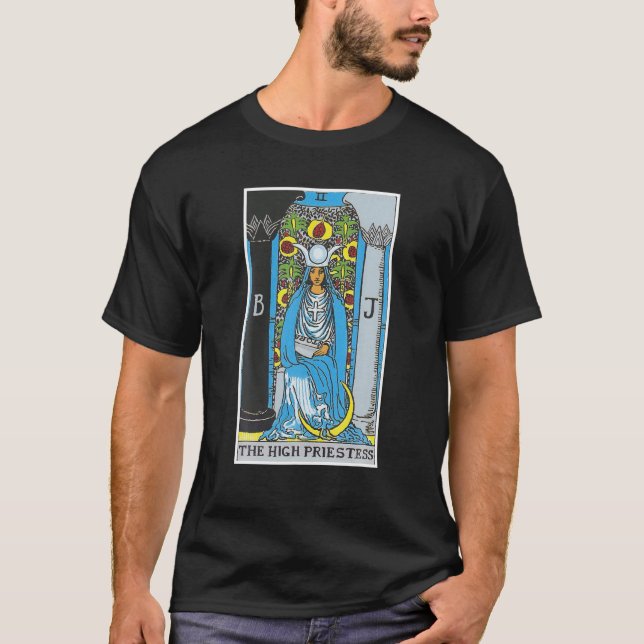 Hohepriesterin Tarot Card Occult Glaufs Divinatio T-Shirt (Vorderseite)