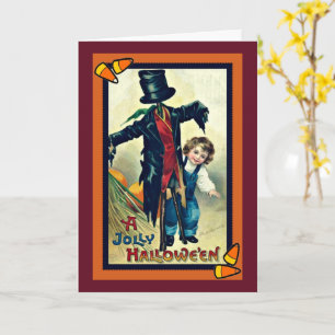 Höhepunkt mit Vintager Halloween-Karte mit Top Hat Karte