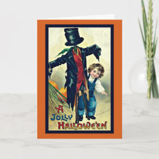 Höhepunkt mit Vintager Halloween-Karte mit Top Hat Karte