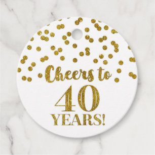 Höhepunkt von 40 Jahren Gold Glitzer Confetti Geschenkanhänger