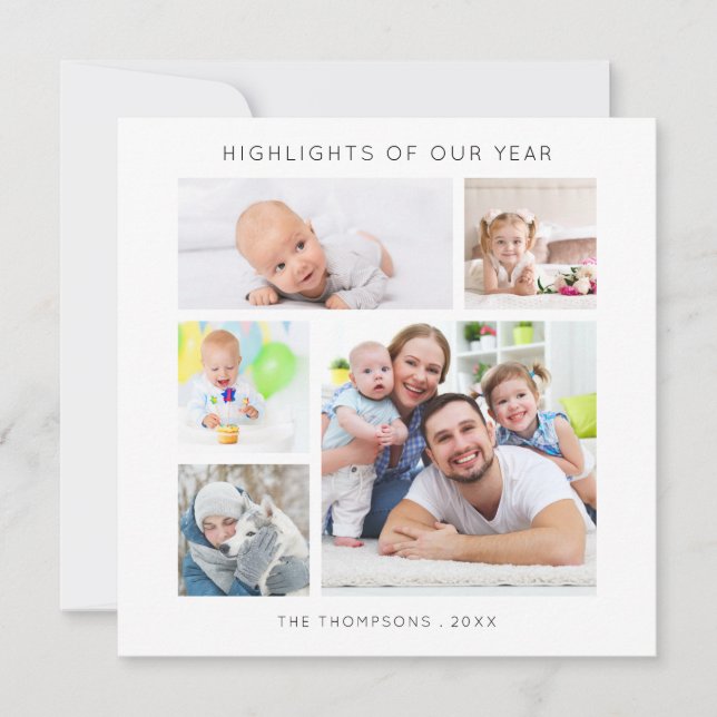 Höhepunkte des 5. Fotos Weihnachtsfeier Karte (Vorderseite)