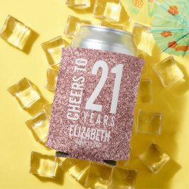 Höhepunkte für 21 Jahre Rose Gold Glitzer Dosenkühler