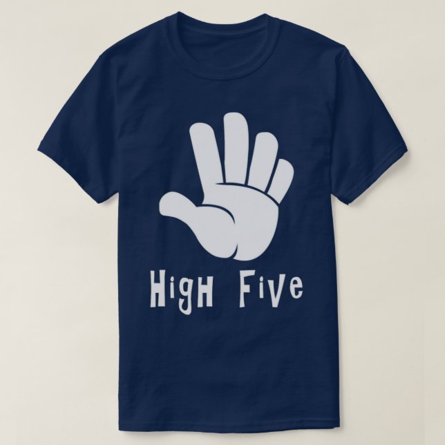 Hoher 5 Hand-Blatt-Sign Hoch Fünf H T-Shirt (Design vorne)