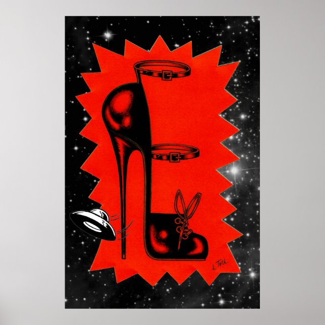 Hoher Absatz im Himmelspopster Poster (Vorne)