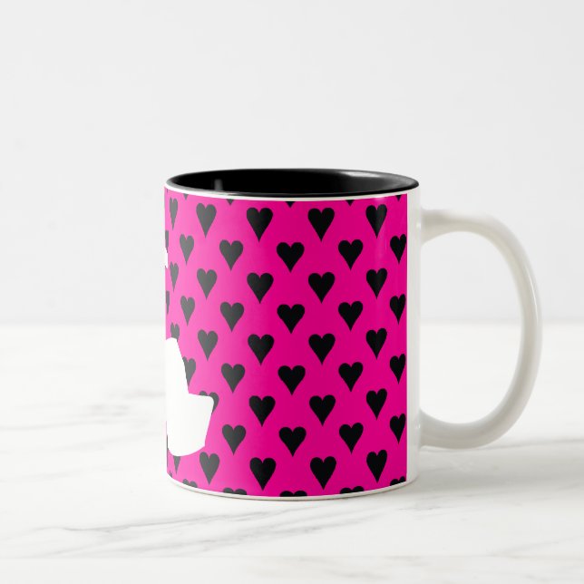 HOHER ABSATZ - PUMPEN SIE IHN HERAUF PINK ZWEIFARBIGE TASSE (Rechts)