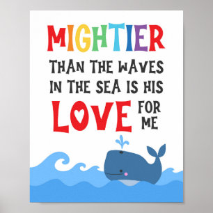 Höher als die Waves Kinder Christliches Poster