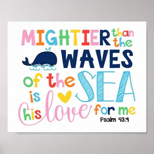 Höher als die Wellen im Meer Kinder-Bibel Poster (Vorne)