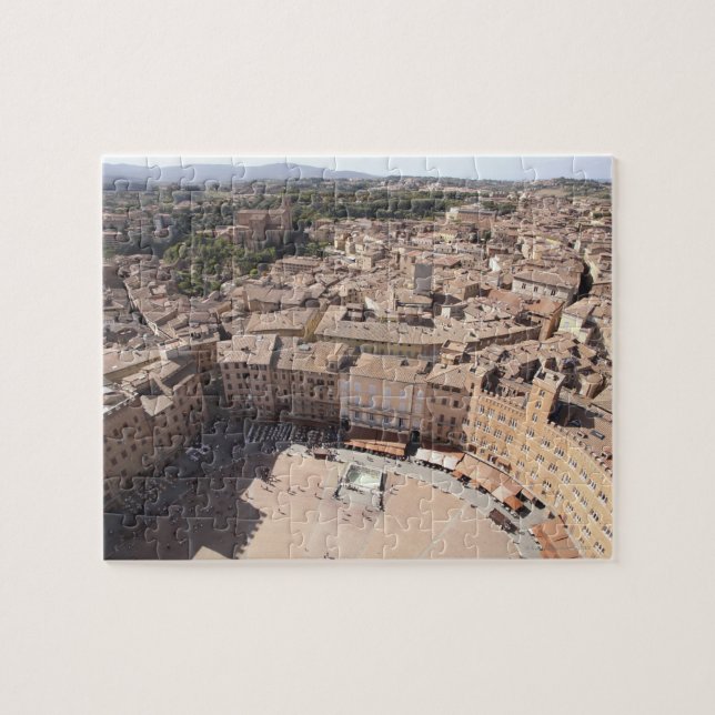 Hoher Angle View Townscape, Siena, Italien Puzzle (Horizontal)