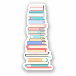 Hoher Bücherstapel Aufkleber
