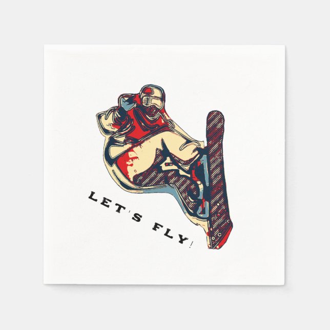 Hoher Flyer - Snowboarden Serviette (Vorderseite)