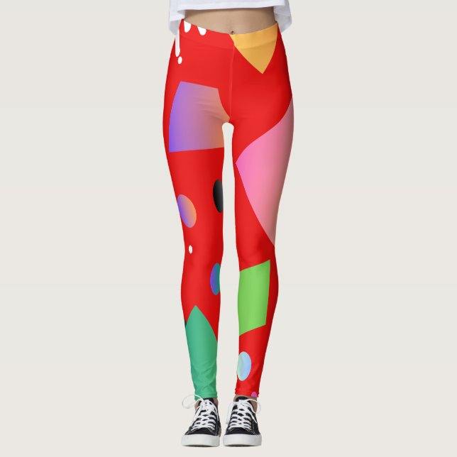Hoher geometrischer Chili-Hintergrund scharf Leggings (Vorderseite)