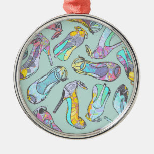 Hoher Heels Silbernes Ornament