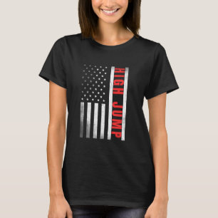 Hoher Jumper Vintag US-Flagge Prompter Hoher Sprun T-Shirt