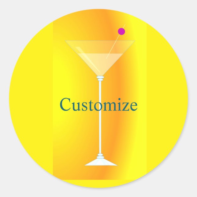 Hoher Martini-Cocktail Thunder_Cove Runder Aufkleber (Vorderseite)