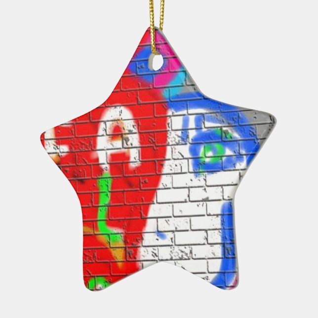 Hoher Priesterstar nie allein Graffiti Art Keramik Ornament (Links)