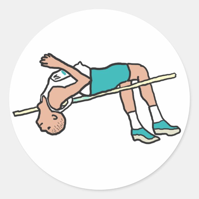 Hoher Sprung Runder Aufkleber (Vorderseite)