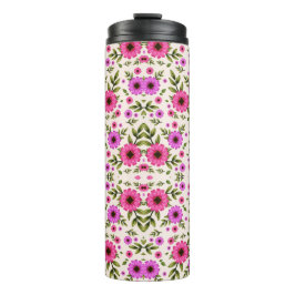 Hoher Tumbler mit Blumenmuster Thermosbecher