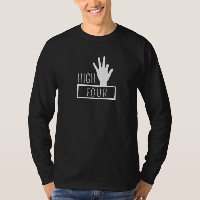 Hoher Vier Finger Amputation Finger Amputierter T-Shirt (Vorderseite)