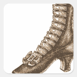 Hoher viktorianischer Schuh Quadratischer Aufkleber