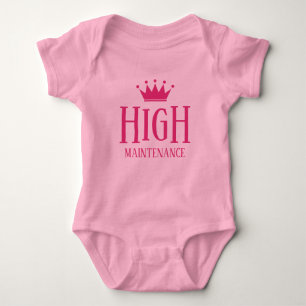 Hoher Wartungsaufwand lustige rosa Prinzessin Kron Baby Strampler