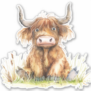 Höhere Kuh in Scheinwerfern Aufkleber