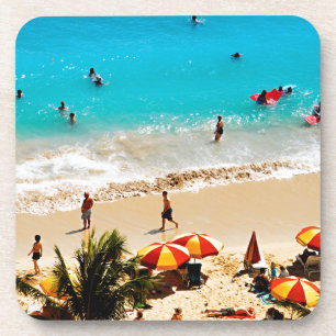 Höhere Sicht auf den Strand von Waikiki, Honolulu Getränkeuntersetzer