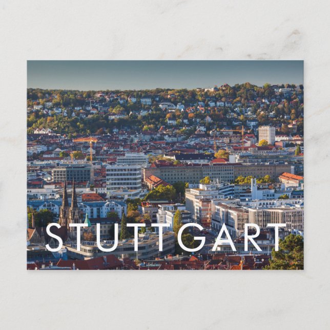 Höhere Stadtsicht Stuttgart Postkarte (Vorderseite)
