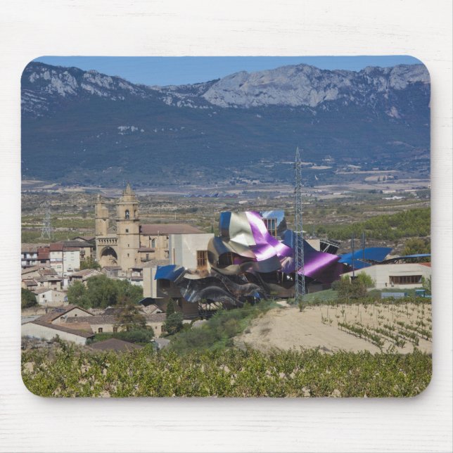 Höhere Stadtsicht und Hotel Marques de Riscal Mousepad (Vorne)