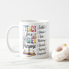 Höhere Zweck Buch Blumen Bleistift Illustration Kaffeetasse