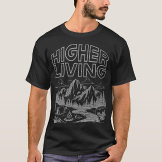 Höheres Leben, Retro-Vintage-Berglandschaft T-Shirt