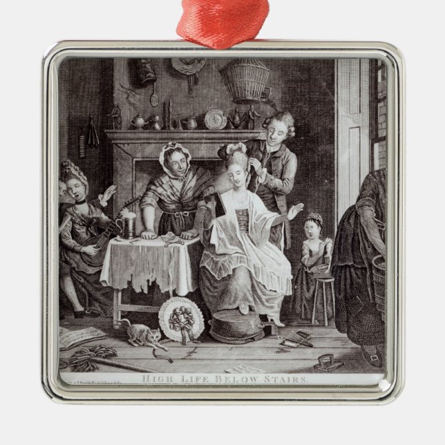 Hohes Leben unter Treppe Silbernes Ornament (Vorne)