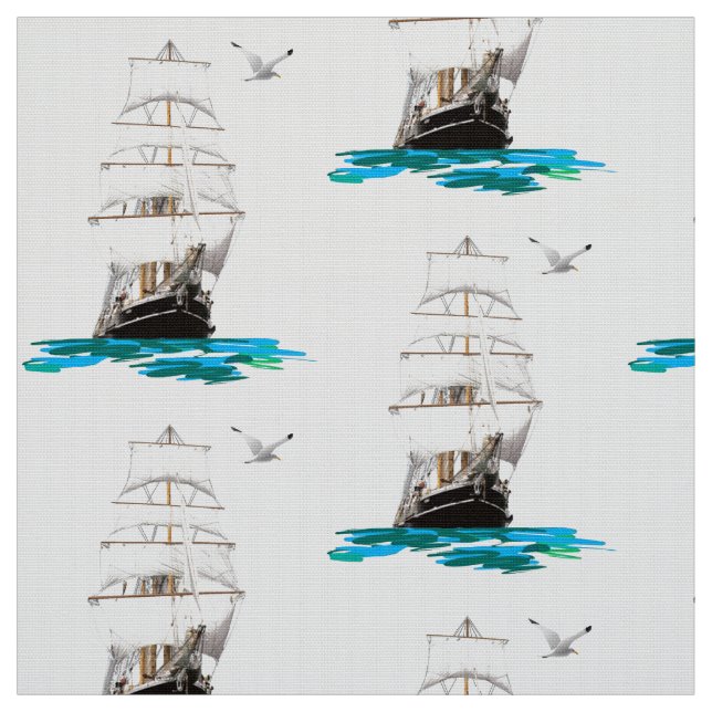 Hohes Schiff Stoff (Muster)