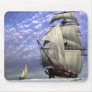 Hohes Schiff und Ketch Mousepad